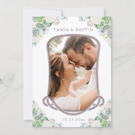 Convite Cactos Floral Crânio Russo Ocidental Salvar A Data