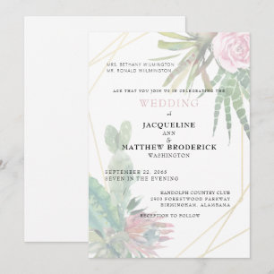 Convite Cactos Modernos Pais Tropicais Casamento Matte