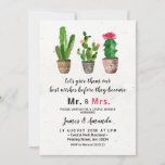 Convite Cactus Couple Shower Mr and Mrs Cactus Floral<br><div class="desc">Cactus Couple Shower Mr and Mrs in Mexican Fiesta Style
Wording can be customized to any occasion.</div>