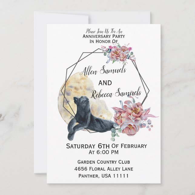 Convite Cactus De Pantera Negra (Frente)