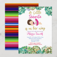 Cactus Fiesta Baby Senorita Chá de fraldas Rosa