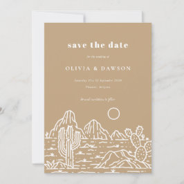 Convite Cactus Line Art Desert Photo Save the Date Invita