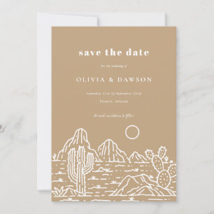 Convite Cactus Line Art Desert Photo Save the Date Invita