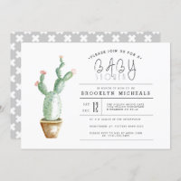 Cactus Planter | Chá de fraldas de aquarelas