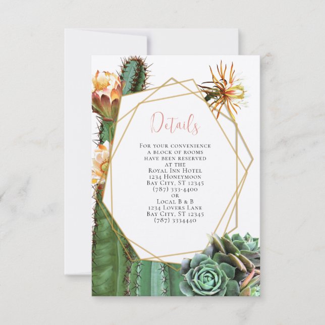 Convite Cactus Succulent Greenery Wedding RSVP (Frente)