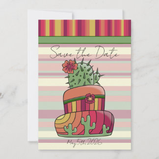 Convite Cactus Wedding Cake "Save the Date"