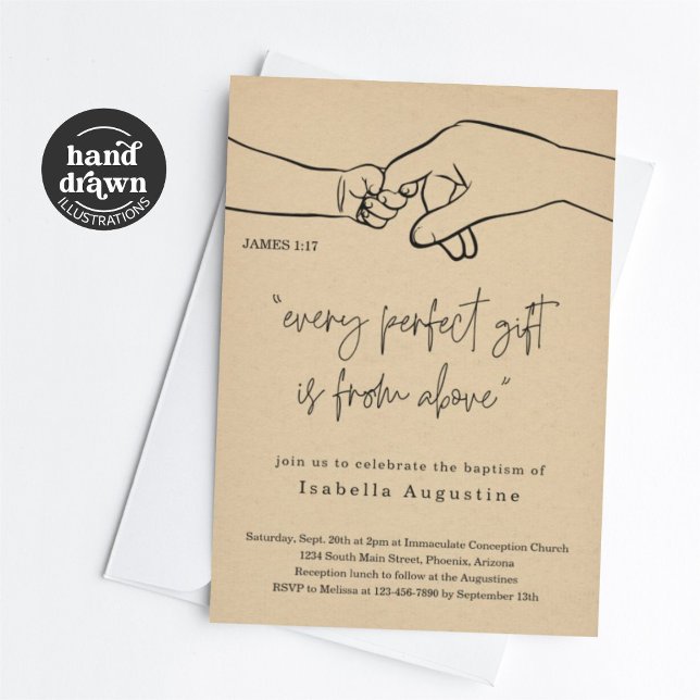 Convite Cada Batismo Perfeito De Presente / Criança (Criador carregado)