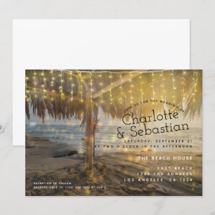 Convite Cadeia de Luz de Casamento de Praia Personalizada