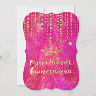 Convite Cadeias de Quinceanera/Corações Cardíacas/Princ
