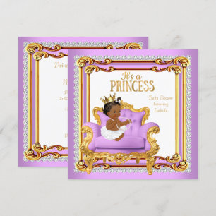 Convite Cadeira de Chuveiro de Bebê Princesa Lilás Rosa Do