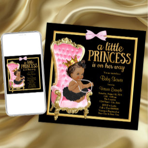 Convite Cadeira de Ouro Preto Rosa Chuveiro de Bebê Prince