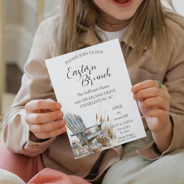 Convite Cadeira velha em torno de ovos Páscoa Brunch (Criador carregado)