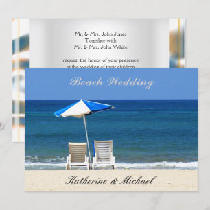 Convite Cadeiras Elegantes para Casamento na Praia