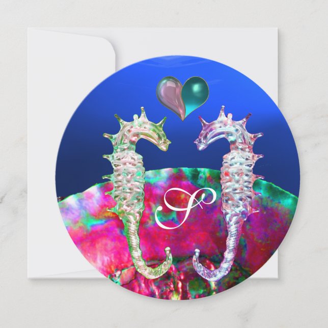 CONVITE CADEIRAS EM MONOGRAMA DE CASAMENTO DE PRAIA AMOR (Frente)