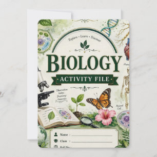 Convite Caderno de Projeto de Biologia Personalizado Vin