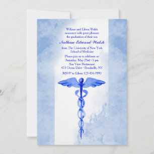 Convite Caduceu Aquarela