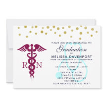 Caduceu e Estetoscópio Elegantes Graduada de Enfer