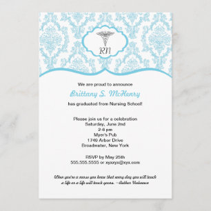 Convite Caduceus Damask Blue Nursing