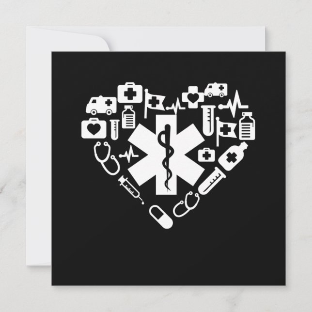 Convite Caduceus paramédico Paramédico Medicamento EMS EMT (Frente)