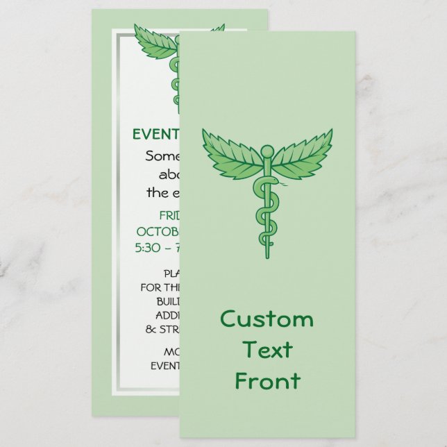 Convite Caduco com folhas (Frente/Verso)