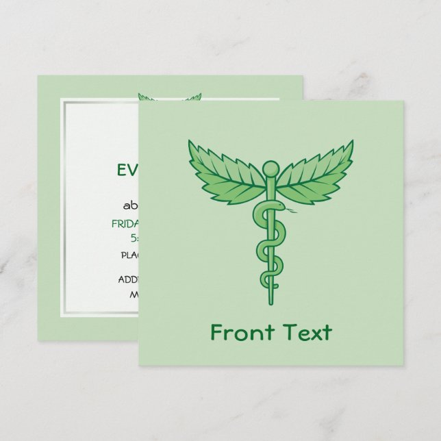 Convite Caduco com folhas (Frente/Verso)
