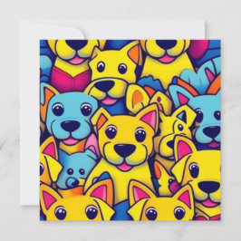 Convite Cães amarelos, cães felizes