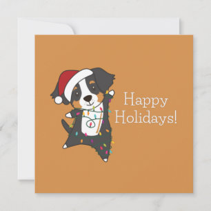 Convite Cães Berneses Feliz Natal Alegre Natal