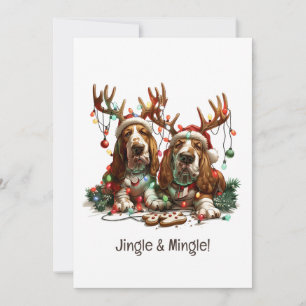 Convite Cães De Caça De Natal Jingle E Mingle