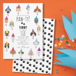Convite Cães de Festa de Aniversário Muito Bons
