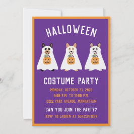 Convite Cães Fantasmas do Halloween Corgi