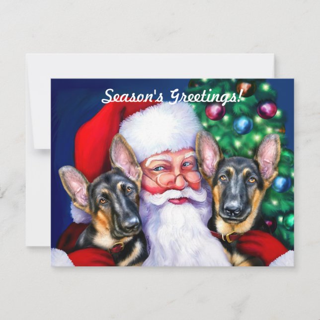 Convite Cães German shepherd Santas (Frente)