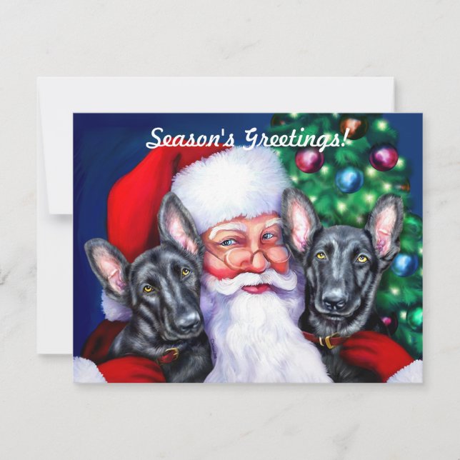 Convite Cães German shepherd Santas BLK (Frente)