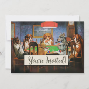 Convite Cães jogando pôquer por C.M. Coolidge