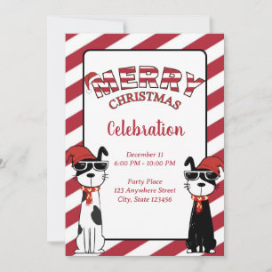 Convite Cães Legais Feliz Natal