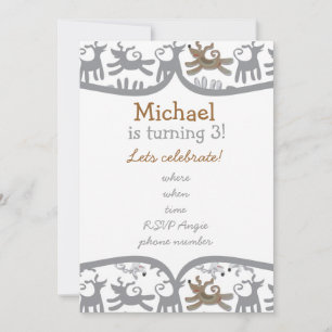 Convite cães muito felizes com quadro