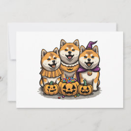 Convite Cães Shiba Inu Halloween