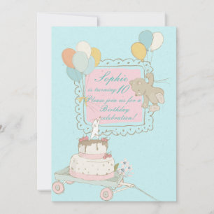 Convite Cães voadores e pássaros- Crianças Aniversário