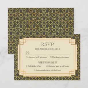 Convite Café Art deco rsvp