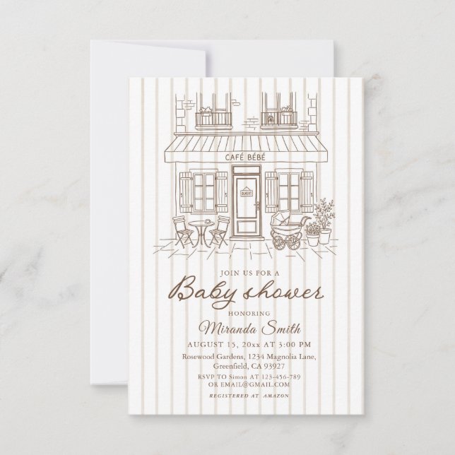 Convite Cafe Bebe Baby Shower  (Frente)