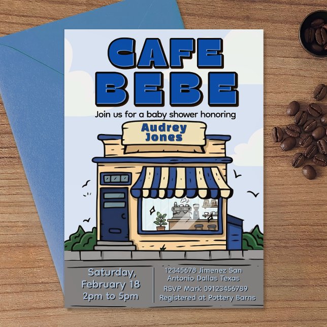 Convite Cafe Bebe - Chá de Bebê Tema Café (Criador carregado)
