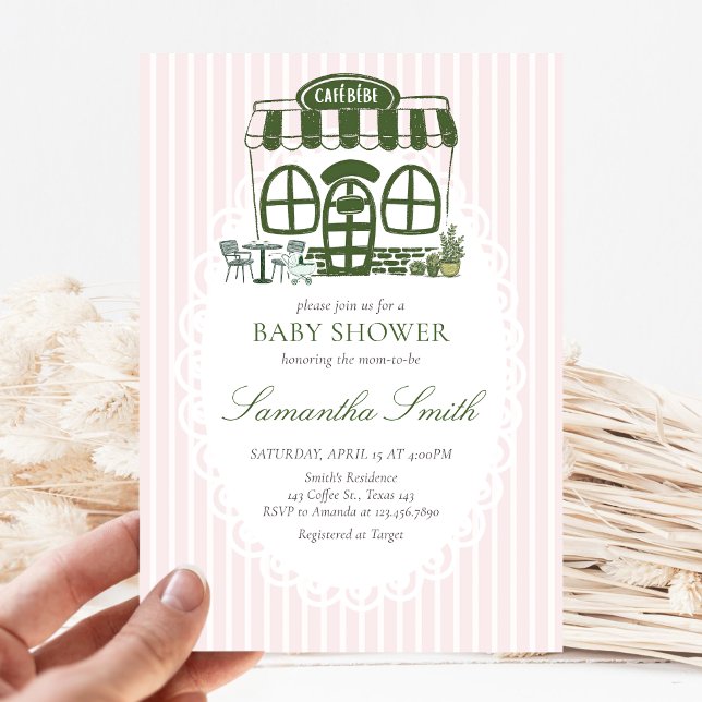 Convite Cafe Bebe Coffee Baby Shower (Baby is Brewing Coffee Cafe Bebe Baby Shower Invitation)