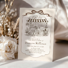Convite Cafe Bebe Gender Neutral Elegant Brown Baby Shower
