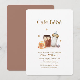 Convite Café Bébé Panqueca de Café Chupeta Chá de Bebê