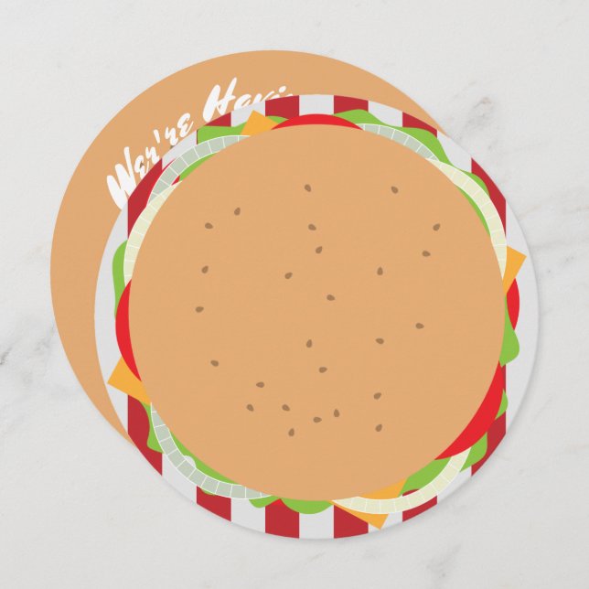 Convite Café bonitinho cheeseburger Hamburger (Frente/Verso)
