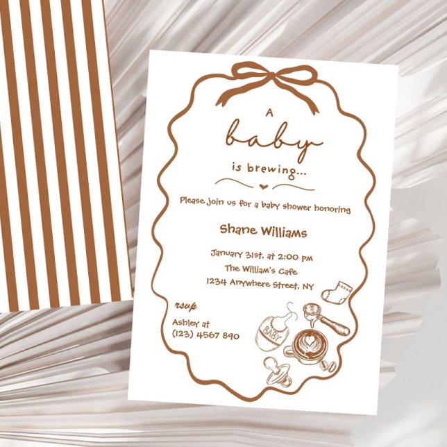 Convite Café Coquette Neutral Chá de Bebê (bebe cafe, parisian theme, gender neutral, parisian cafe invite, french parisian cafe, coffee theme )