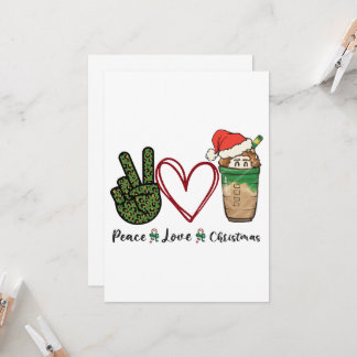 Convite Café da Bebida de Natal Peace Love