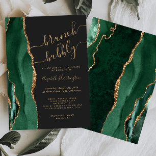Convite Café da Manhã & Bubbly Ágata Verde Chá de Noiva