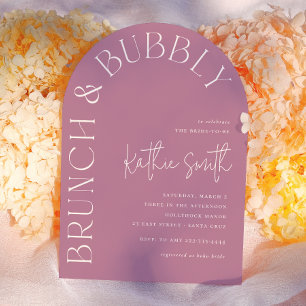Convite Café da Manhã & Bubbly Arco Floral Ousado Chá de N
