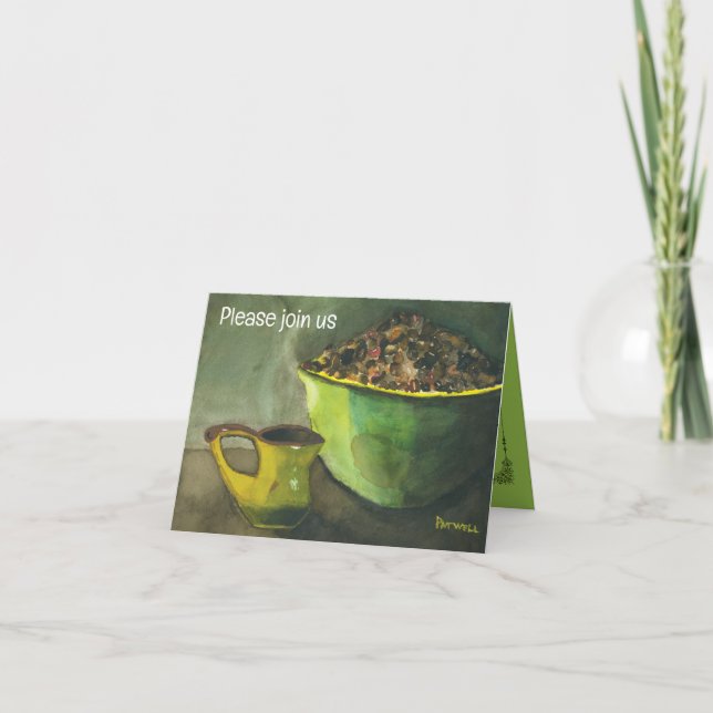 Convite Café da Manhã com Bolinho de Café (Aquarela) (Frente)