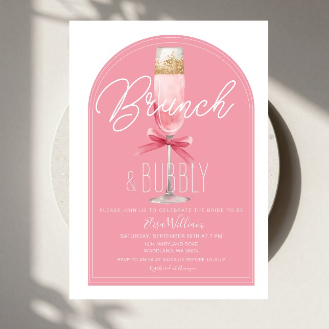 Convite Café da Manhã com Champanhe e Brunch de Arco Rosa  (Criador carregado)